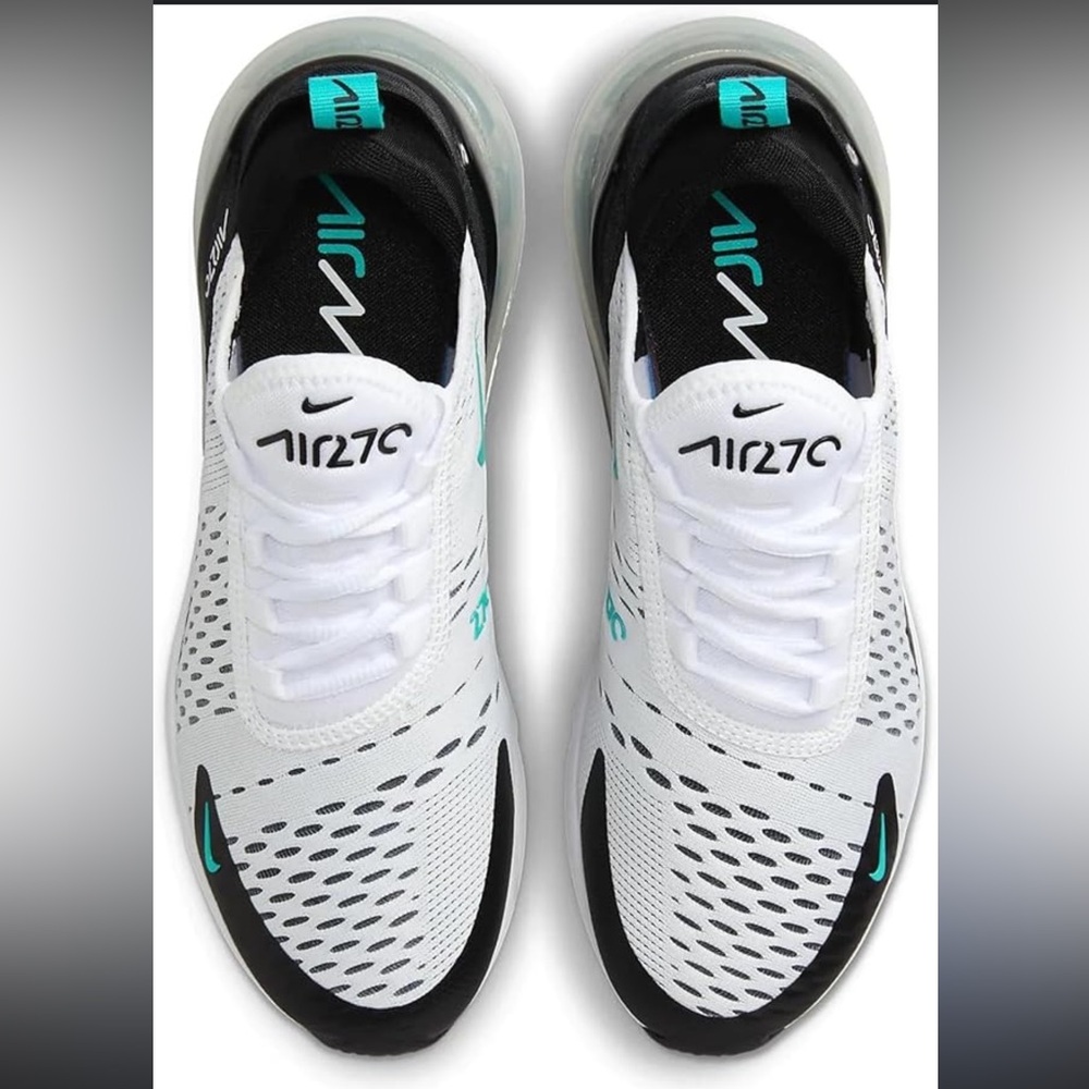 Nike Air Max 270 White and Black with Teal Accents